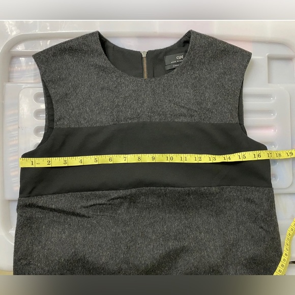 Cue Wool Blend Tank Top Grey & Black Relaxed Box Fit Sleeveless Size 8 to 10 - Picture 6 of 8